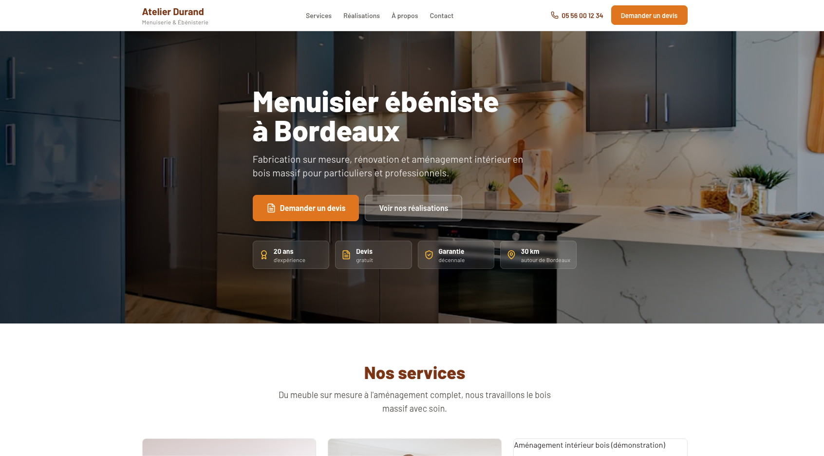 Exemple de site cr&eacute;&eacute; avec SiteFacile